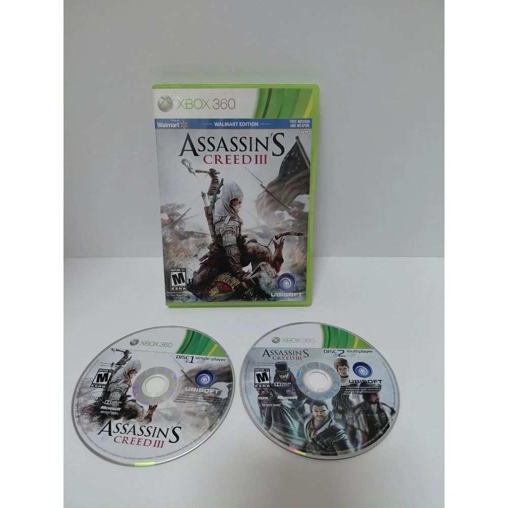 Assassins Creed III 3 Xbox 360 Walmart Edition 2-Disc Set Ubisoft Action Game